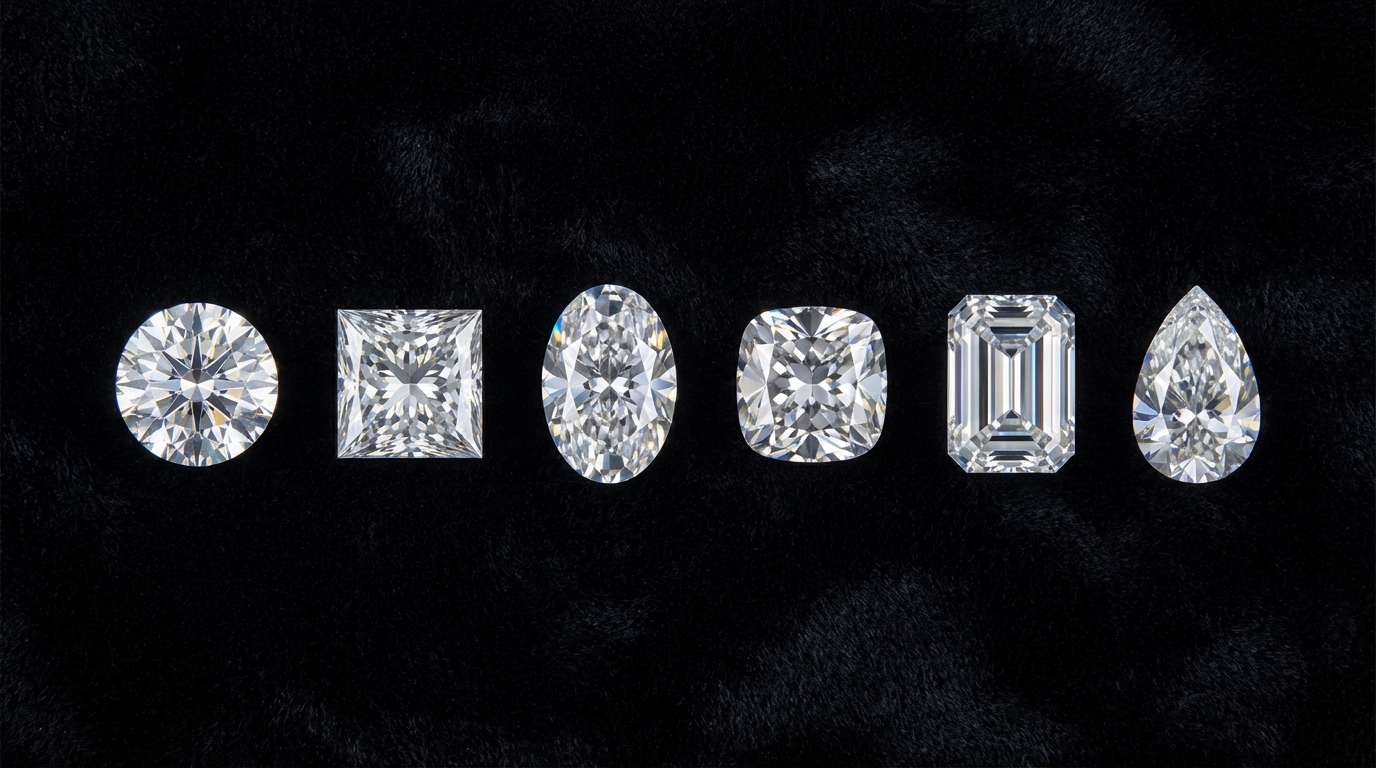 Guía de Formas y Cortes de Diamante Diferentes cortes de diamante: redondo, princesa, oval, cojín, esmeralda, pera