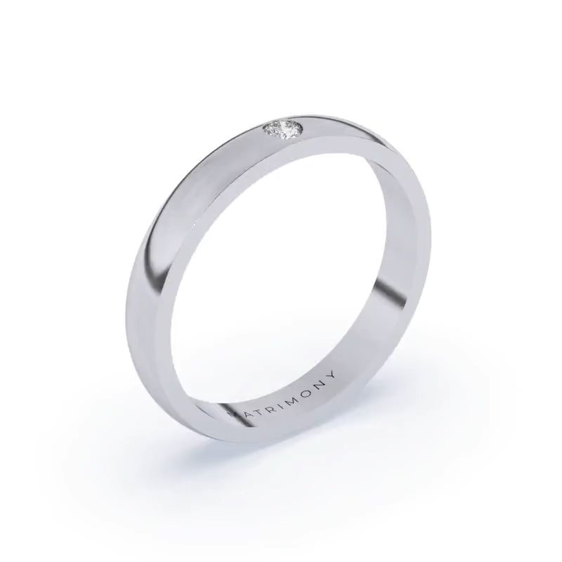 Argolla de Matrimonio (Anillo de boda) de Oro con Zirconia MAT0170 (Precio por pieza)