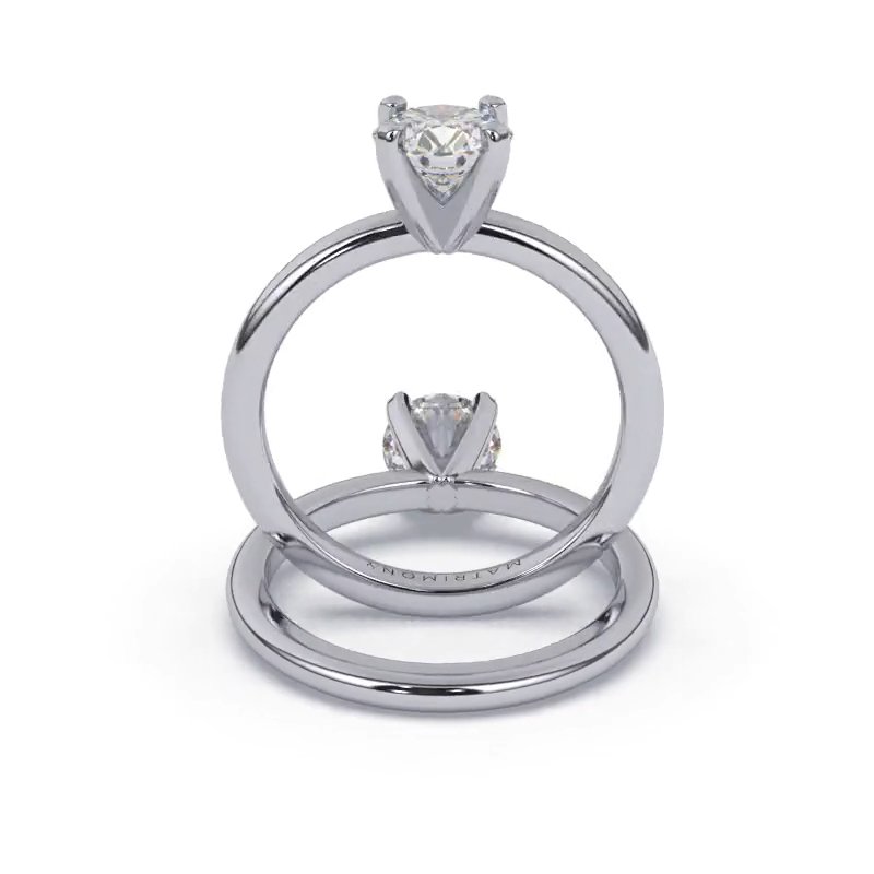 Matrimony Anillo de Compromiso Solitario Clasico a 4 Unas