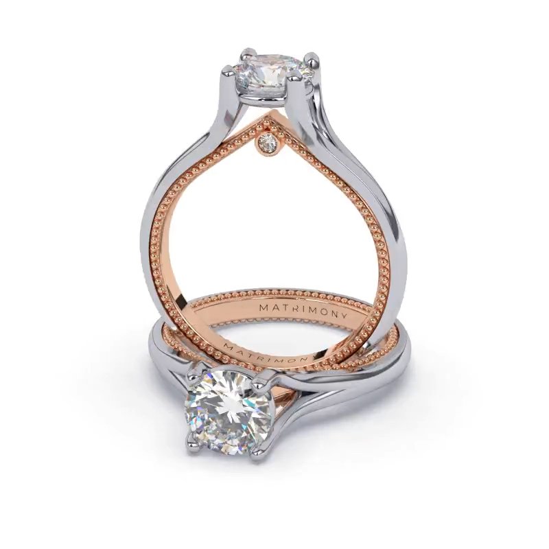 Matrimony - Compromiso Solitario con Diamante Redondo | Matrimony Rings