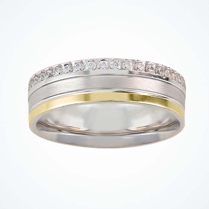 Argolla de Matrimonio de Oro Blanco de 14k de 6 mm